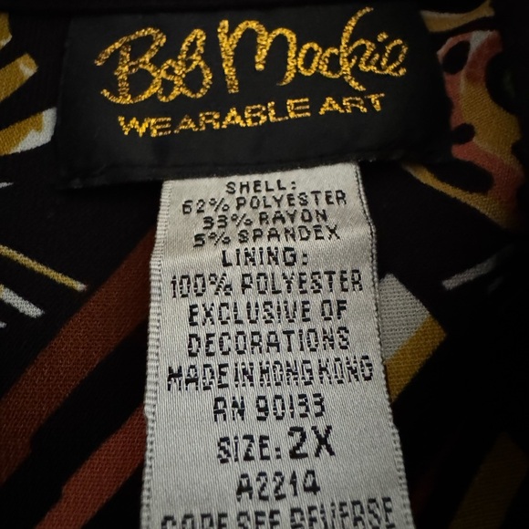 Bob Mackie Wearable Art Black Jacket with Patterned Lining.  Size 2x - Picture 4 of 5